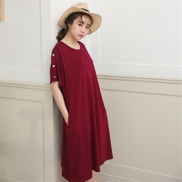 wine red pregnant women dress mommy breastfeeding 3 button clothes outgoing fashion vest type o-neck dress mommy summer nursing, White
wine red pregnant women dress mommy breastfeeding 3 button clothes outgoing fashion vest type o-neck dress mommy summer nursing, White