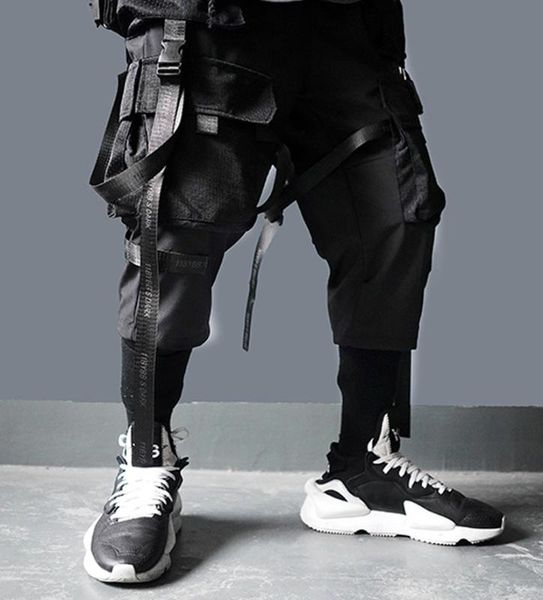 new high street ribbon multi-pockets cargo pants harajuku style tactical trousers couple fashion dark streetwear hip hop pant, Black
new high street ribbon multi-pockets cargo pants harajuku style tactical trousers couple fashion dark streetwear hip hop pant, Black