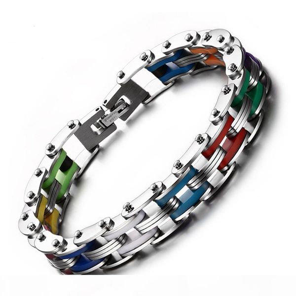 titanium & silicone men motor bicycle chain bracelets cuff wristbands punk jewelry male brace lace motorcycles pulsera 8 color, Black
titanium & silicone men motor bicycle chain bracelets cuff wristbands punk jewelry male brace lace motorcycles pulsera 8 color, Black