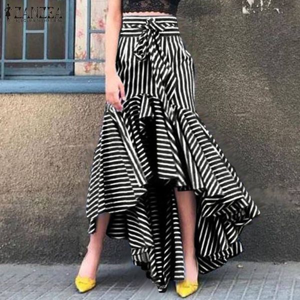 fashion striped skirts women's printed ruffle vestidos zanzea 2020 casual asymmetrical maxi skirts female summer faldas saia, Black
fashion striped skirts women's printed ruffle vestidos zanzea 2020 casual asymmetrical maxi skirts female summer faldas saia, Black