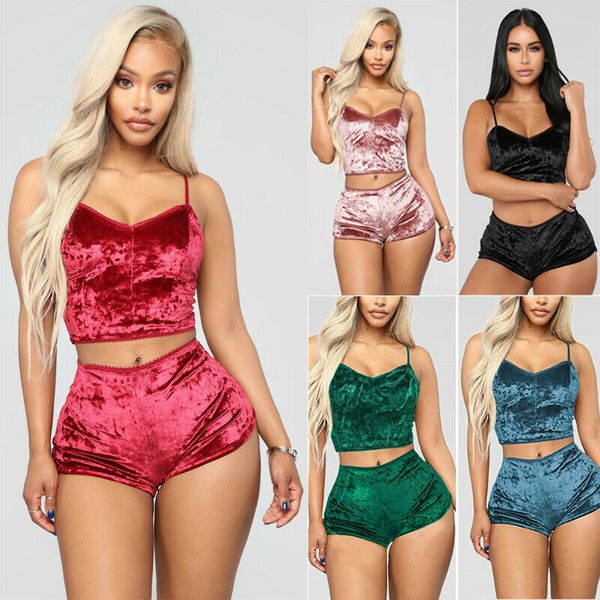 ladies underwear lingerie pajamas velvet crop women two-piece sleepwear lace nightwear bralette panty outfit set, Gray
ladies underwear lingerie pajamas velvet crop women two-piece sleepwear lace nightwear bralette panty outfit set, Gray