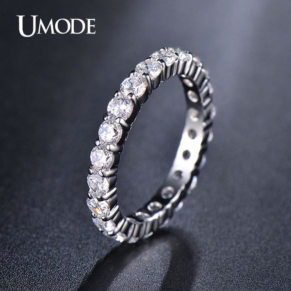 umode wedding 3mm 0.1 round cz white gold color simulated eternity ring bands new jewelry for women bague anillos ur0279, Golden;silver
umode wedding 3mm 0.1 round cz white gold color simulated eternity ring bands new jewelry for women bague anillos ur0279, Golden;silver