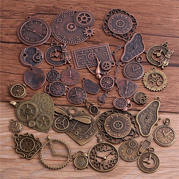 10pcs vintage metal zinc alloy mixed two clock pendant charms steampunk clock charms for diy jewelry making, Black
10pcs vintage metal zinc alloy mixed two clock pendant charms steampunk clock charms for diy jewelry making, Black