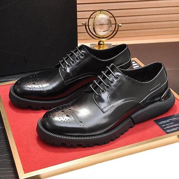 fashion classic derby shoes breathable mens shoes style vintage leather dress fashion brands sneakers formal party office wedding shoes, Black
fashion classic derby shoes breathable mens shoes style vintage leather dress fashion brands sneakers formal party office wedding shoes, Black