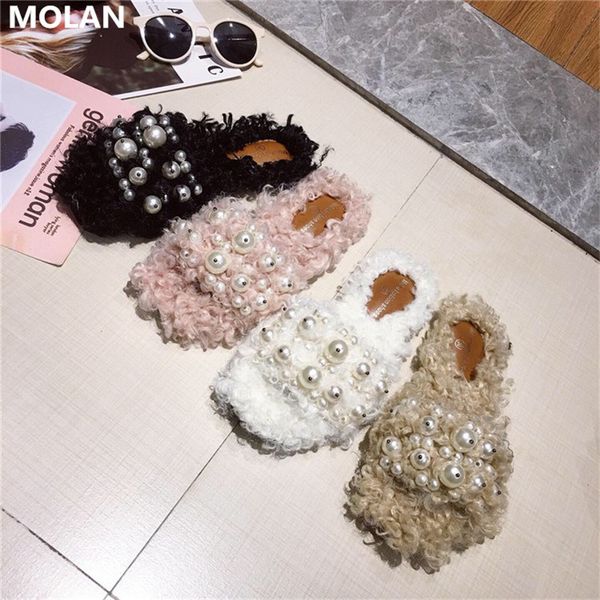 molan brand design 2020 winter korean новая мода жемчужный real hair flat тапочки fur слайды мулы вьетнамки платье, Black
molan brand design 2020 winter korean новая мода жемчужный real hair flat тапочки fur слайды мулы вьетнамки платье, Black