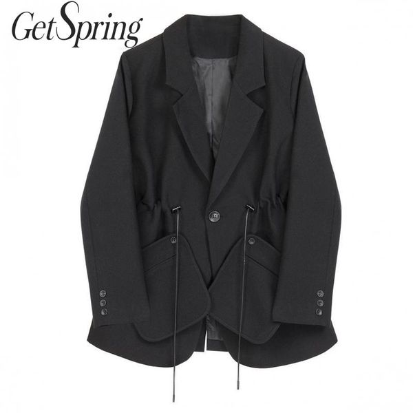 getspring women blazer drawstring patchwork irregular vintage women blazers jackets black all match woman blazers coats 2020 new, White;black
getspring women blazer drawstring patchwork irregular vintage women blazers jackets black all match woman blazers coats 2020 new, White;black