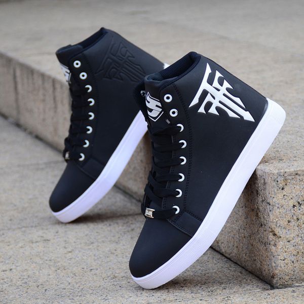 men vulcanized shoes new high canvas casual shoes men autumn leather plus size male, Black
men vulcanized shoes new high canvas casual shoes men autumn leather plus size male, Black