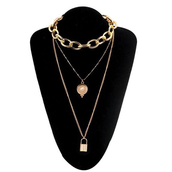 fashion multi layer lock chain necklace for women golden lock cat eye stone multilayer pendant necklaces popular jewelry gift, Silver
fashion multi layer lock chain necklace for women golden lock cat eye stone multilayer pendant necklaces popular jewelry gift, Silver