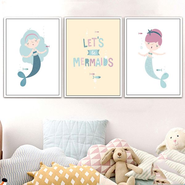 cartoon mermaid nursery wall art nordic quotes posters and prints baby girl bedroom decoration wall picture for living room
cartoon mermaid nursery wall art nordic quotes posters and prints baby girl bedroom decoration wall picture for living room