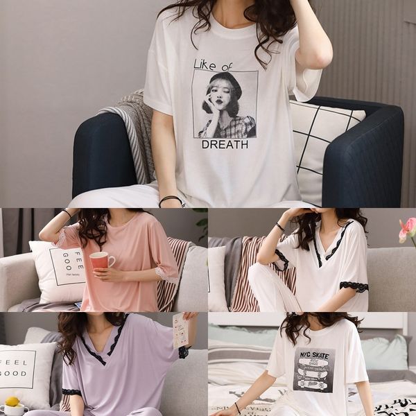 ohlng peiyan pajamas women's summer v-neck short-sleeved trousers home clothes pants pants and trousers modal stretch home wear two-pie, Blue;red
ohlng peiyan pajamas women's summer v-neck short-sleeved trousers home clothes pants pants and trousers modal stretch home wear two-pie, Blue;red