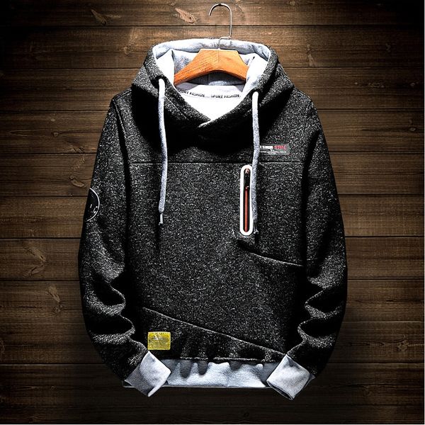 autumn new men's pullover sweater hooded pullover handsome stitching slim-fit chi sweater trendy men, Black
autumn new men's pullover sweater hooded pullover handsome stitching slim-fit chi sweater trendy men, Black