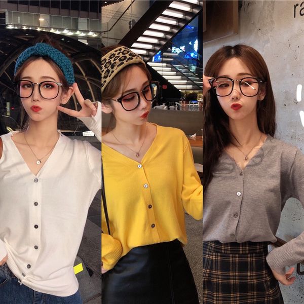 long sleeve outer fit slim fit autumn and winter sweater coat new knitted sweater coat, White;black