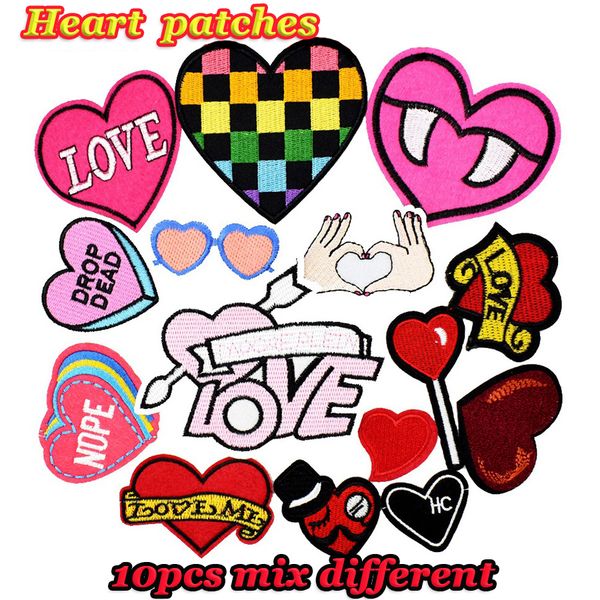 10 pcs embroidered hearts random patches badge for clothing ironing applique girls sweater stripe sewing embroidered patches for trousers, Black
10 pcs embroidered hearts random patches badge for clothing ironing applique girls sweater stripe sewing embroidered patches for trousers, Black