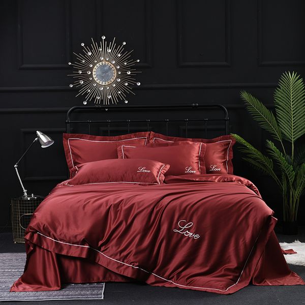 4pcs home textile silk tencel bedding set embroidery bed sheet duvet cover sheet fitted bed flat king size
4pcs home textile silk tencel bedding set embroidery bed sheet duvet cover sheet fitted bed flat king size