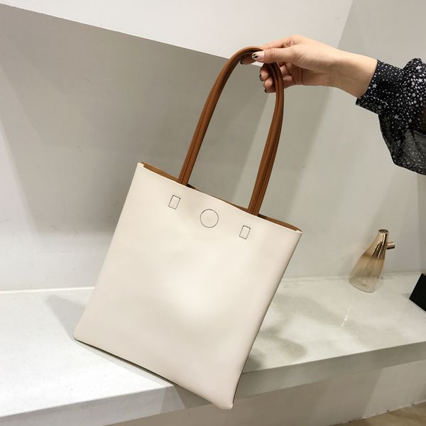 women's tote handbags soft pvc casual solid shoulder bags reusable female fashion big bucket students large shopping beach bags