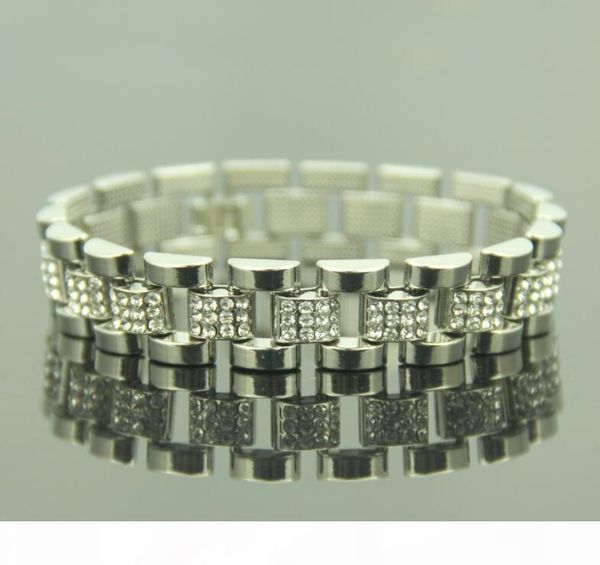 fashion jewelry mens designer bracelet 21.5cm gold with diamon bracelet hip-hop cool style european and american silver bracelets, Black
fashion jewelry mens designer bracelet 21.5cm gold with diamon bracelet hip-hop cool style european and american silver bracelets, Black