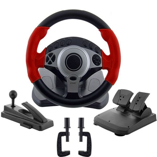 900 degrees racing game steering wheel computer learning car driving simulator belt, throttle brake pedal, clutch pedal, stall l
900 degrees racing game steering wheel computer learning car driving simulator belt, throttle brake pedal, clutch pedal, stall l
