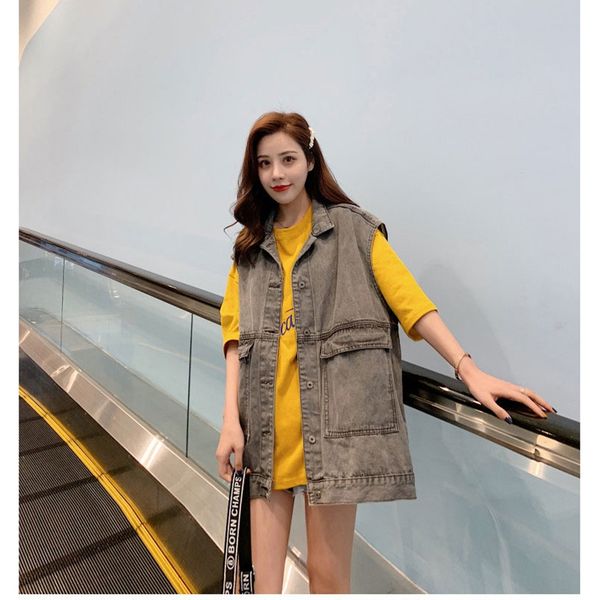 nxmx9 2019 spring internet celebrity fashion new tooling coat for coat women korean style loose outer wear mid-length vest denim vest for wo, Black;brown
nxmx9 2019 spring internet celebrity fashion new tooling coat for coat women korean style loose outer wear mid-length vest denim vest for wo, Black;brown