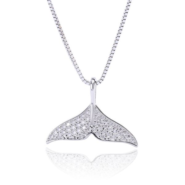 factory direct s925 sterling silver fishtail pendant necklace female korean mermaid box chain dolphin tail clavicle chain