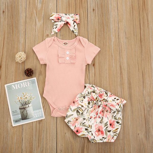 summer newborn baby girl clothes set solid color short sleeve ruffle romper flower short pants headband 3pcs infant outfits, White
summer newborn baby girl clothes set solid color short sleeve ruffle romper flower short pants headband 3pcs infant outfits, White