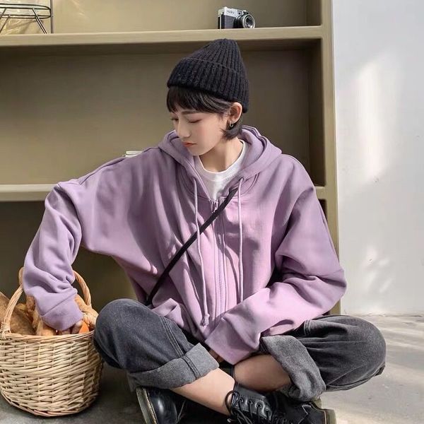 2020 spring women new korean zipper hoodies sweatshirt jackets female ulzzang style outwear loose casual students bf coats s55, Black;brown
2020 spring women new korean zipper hoodies sweatshirt jackets female ulzzang style outwear loose casual students bf coats s55, Black;brown
