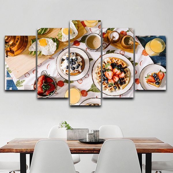 modern 5 panel delicious breakfast omelette waffles strawberry blueberry juice canvas painting poster print home decor no frame
modern 5 panel delicious breakfast omelette waffles strawberry blueberry juice canvas painting poster print home decor no frame