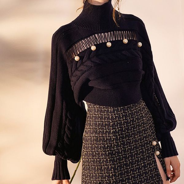 women's sweaters pearls sweater for women autumn elegant 2021 arrival turtleneck hollow out lantern sleeve knitting pullover female, White;black
women's sweaters pearls sweater for women autumn elegant 2021 arrival turtleneck hollow out lantern sleeve knitting pullover female, White;black
