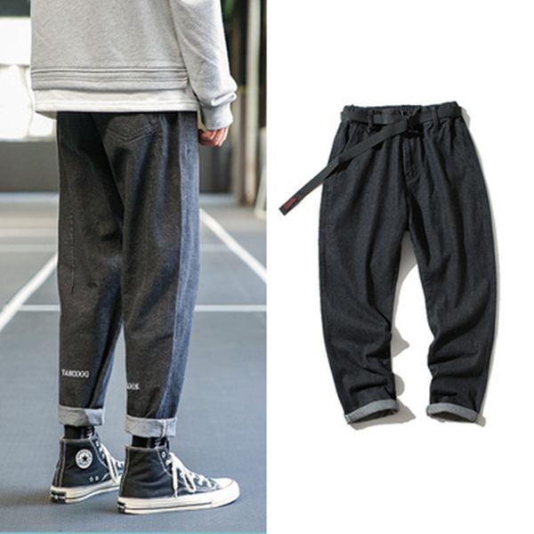 jeans men's tide brand straight pants hong kong style trend autumn winter models handsome casual youth trousers waist belit, Blue
jeans men's tide brand straight pants hong kong style trend autumn winter models handsome casual youth trousers waist belit, Blue