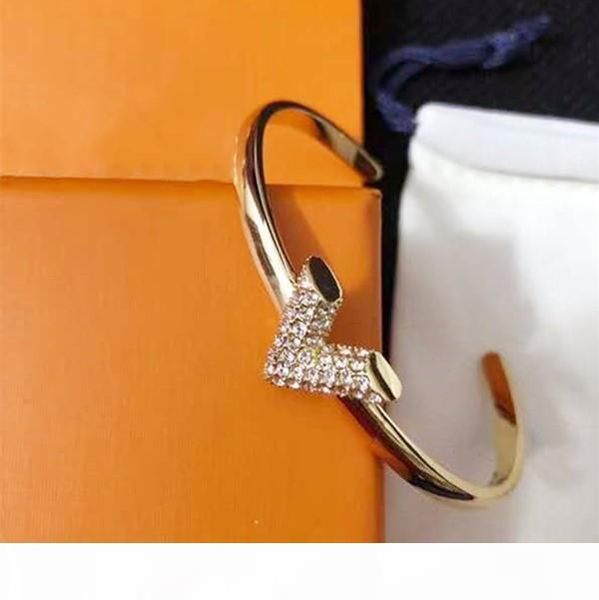 e new v letter opening fashion wild bracelet luxury designer jewelry women bracelets, White
e new v letter opening fashion wild bracelet luxury designer jewelry women bracelets, White
