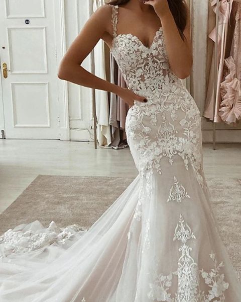 mermaid / trumpet wedding dresses spaghetti strap scoop neck court train lace tulle polyester sleeveless country plus size with embroidery a, White
mermaid / trumpet wedding dresses spaghetti strap scoop neck court train lace tulle polyester sleeveless country plus size with embroidery a, White