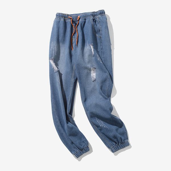 2020 new style men elastic ankle banded pants jeans japanese-style fashion man plus-sized loose casual pants, Blue
2020 new style men elastic ankle banded pants jeans japanese-style fashion man plus-sized loose casual pants, Blue