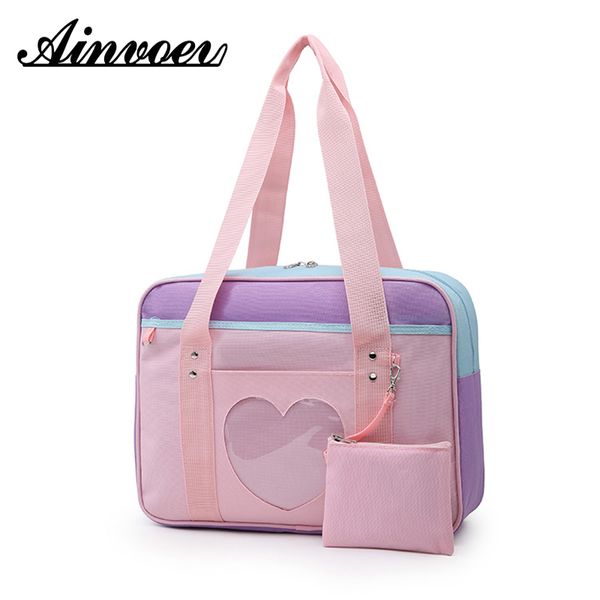 ainvoev pink travel shoulder school bags for women girls preppy style canvas large capacity casual luggage organizer handbags
ainvoev pink travel shoulder school bags for women girls preppy style canvas large capacity casual luggage organizer handbags