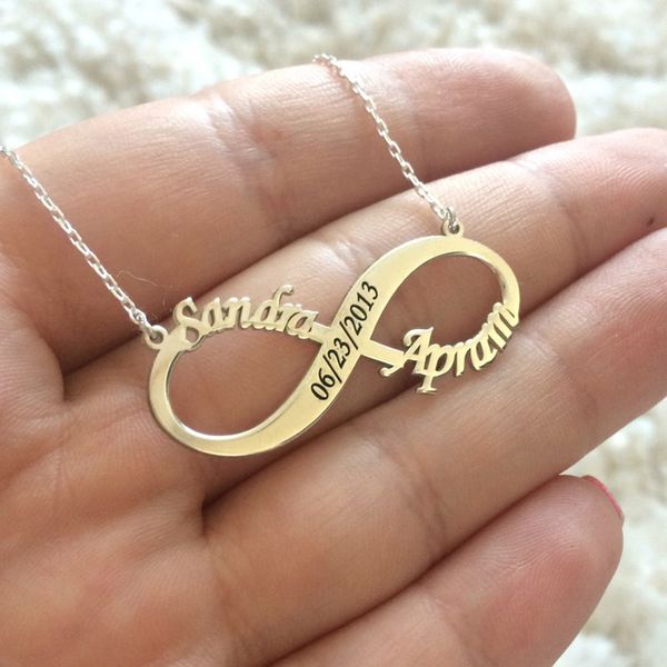 boho double name necklace personalized engraved date numerals nameplate infinity necklaces & pendants stainless steel jewelry cx200725, Silver
boho double name necklace personalized engraved date numerals nameplate infinity necklaces & pendants stainless steel jewelry cx200725, Silver