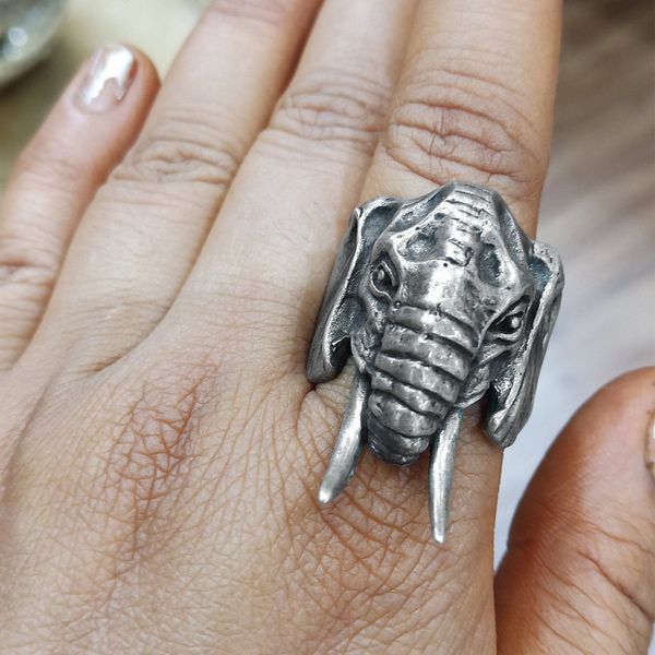 elephant head 316l stainless steel animal ring men fashion biker rings vintage tribal amulet jewelry size 7-12, Silver
elephant head 316l stainless steel animal ring men fashion biker rings vintage tribal amulet jewelry size 7-12, Silver
