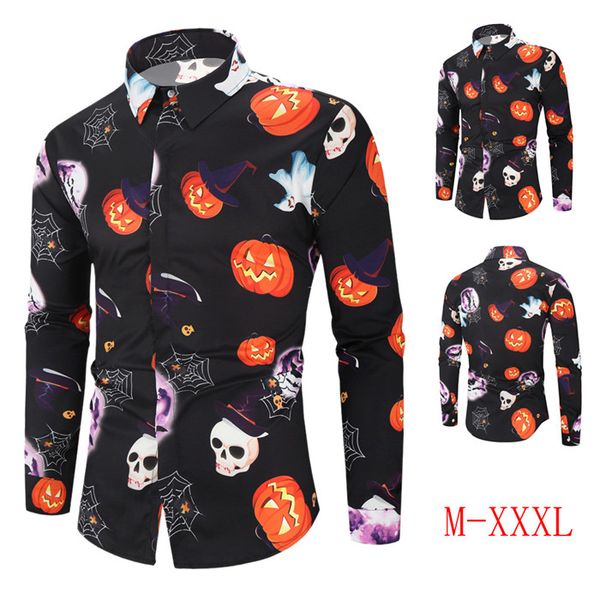 mens halloween slim fit shirt long sleeve lapel neck autumn shirt male single breasted top, White;black
mens halloween slim fit shirt long sleeve lapel neck autumn shirt male single breasted top, White;black