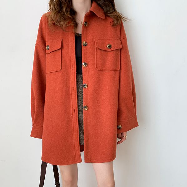 single breasted woolen coat for women korean style all match thin coats solid color woman coat 2020 autumn clothes, Black
single breasted woolen coat for women korean style all match thin coats solid color woman coat 2020 autumn clothes, Black