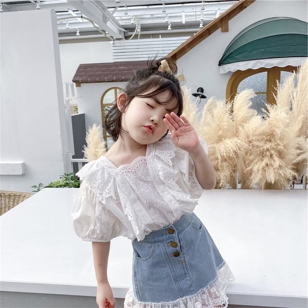 summer girl short sleeve hollow-out lace bubble sleeve doll baby girl doll shirt princess style buckle shirt top, Blue
summer girl short sleeve hollow-out lace bubble sleeve doll baby girl doll shirt princess style buckle shirt top, Blue