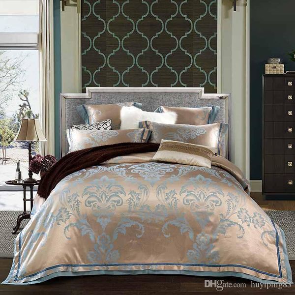 4-6 pcs jacquard silk bedding sets luxury embroidered duvet cover king size bed linen satin bedclothes home textile
4-6 pcs jacquard silk bedding sets luxury embroidered duvet cover king size bed linen satin bedclothes home textile