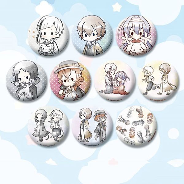 58mm brooch bungo stray dogs cute characters pins on backpack, Gray