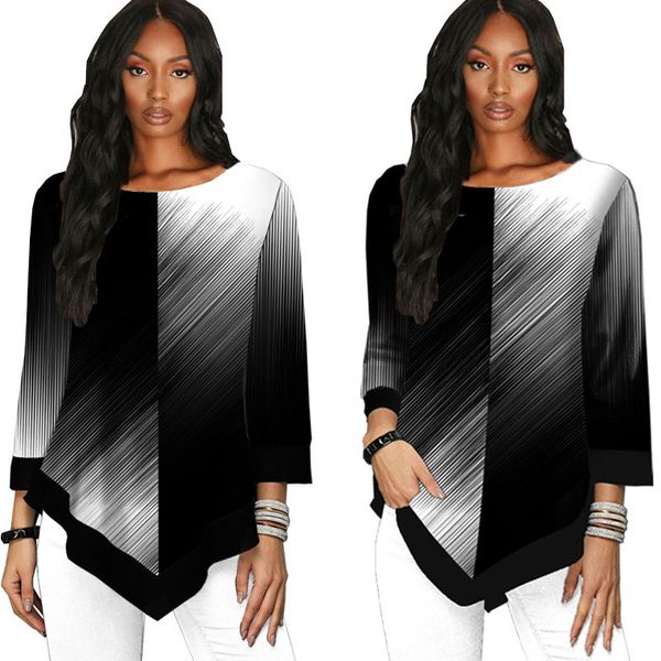 casual women autumn clothing fashion long sleeve o neck loose asymmetrical tees new women clothing, White
casual women autumn clothing fashion long sleeve o neck loose asymmetrical tees new women clothing, White
