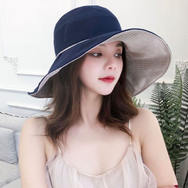 2019 new korean style front and back 2-side big brim fisherman bucket bucket hat summer leisure all-match sunshade basin hat, Blue;gray
2019 new korean style front and back 2-side big brim fisherman bucket bucket hat summer leisure all-match sunshade basin hat, Blue;gray