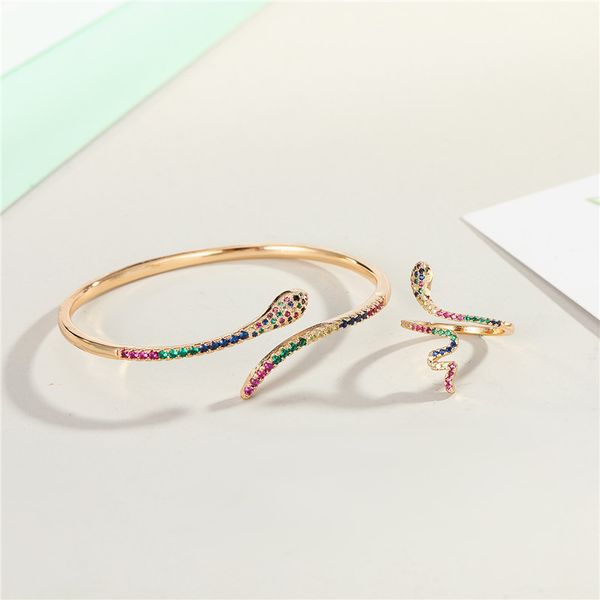 1 pc vintage rainbow zircon snake open bangle for womens gift fashion simple colorful crystal metal animal bracelet jewelry, Black
1 pc vintage rainbow zircon snake open bangle for womens gift fashion simple colorful crystal metal animal bracelet jewelry, Black