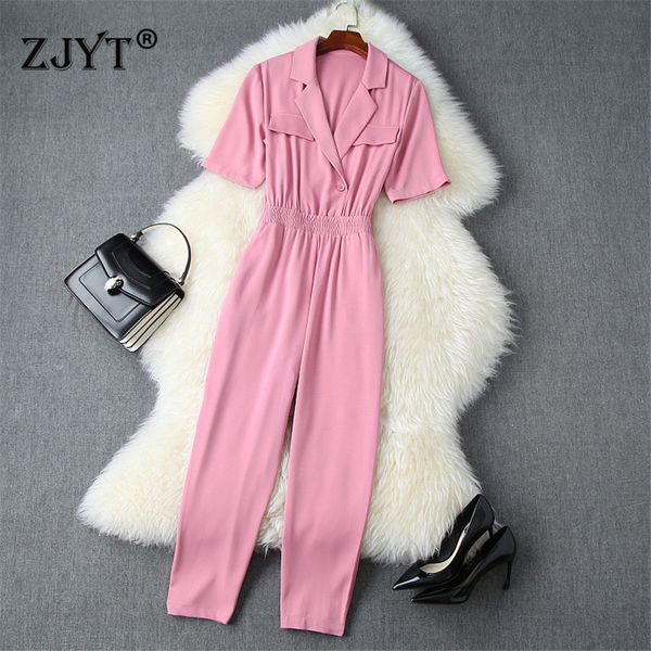 2020 new fashion summer elegant jumpsuit women short sleeve notched collar solid pink rompers womens jumsputs long pants, Black;white
2020 new fashion summer elegant jumpsuit women short sleeve notched collar solid pink rompers womens jumsputs long pants, Black;white