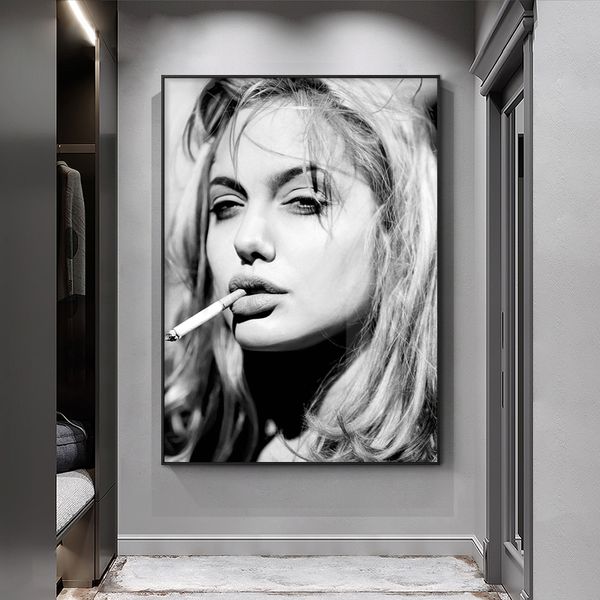 black and white retro style decorative paintings cool smoking woman posters print on canvas cafe bar wall art pictures no frame
black and white retro style decorative paintings cool smoking woman posters print on canvas cafe bar wall art pictures no frame
