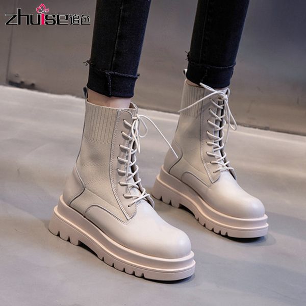 women's boots 2020 new autumn and winter british style thick-soled boots women's socks in tube leather shoes tren, Black
women's boots 2020 new autumn and winter british style thick-soled boots women's socks in tube leather shoes tren, Black