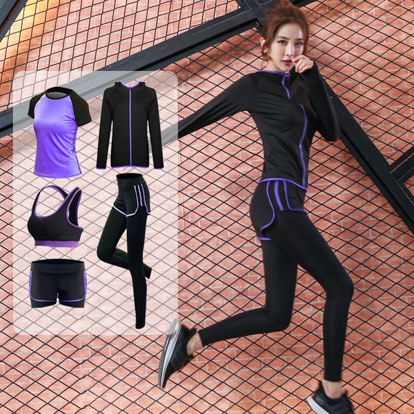 gym clothing isiyuan yoga set sportsuit women hooded tracksuit sweat pant suit 5 piece sport running, White;black
gym clothing isiyuan yoga set sportsuit women hooded tracksuit sweat pant suit 5 piece sport running, White;black