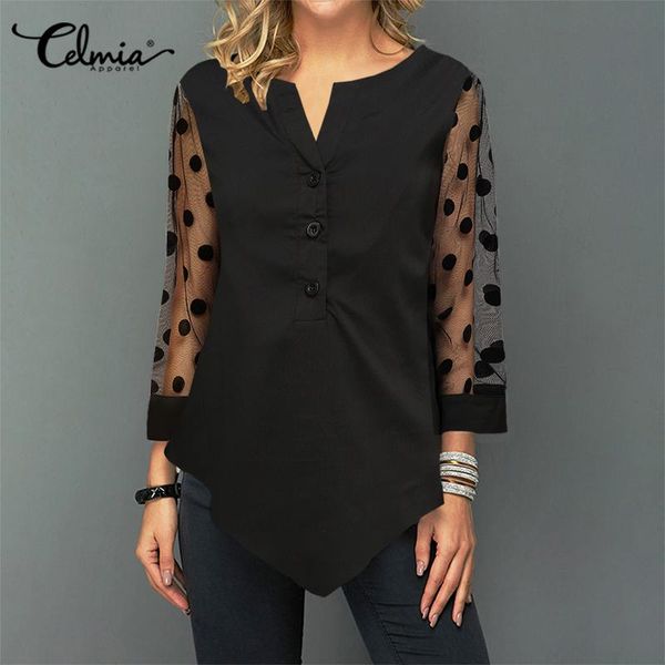women's blouses & shirts celmia fashion women polka dot print blouse 3/4 sleeve tunic plus size lace casual loose elegant party bl, White
women's blouses & shirts celmia fashion women polka dot print blouse 3/4 sleeve tunic plus size lace casual loose elegant party bl, White