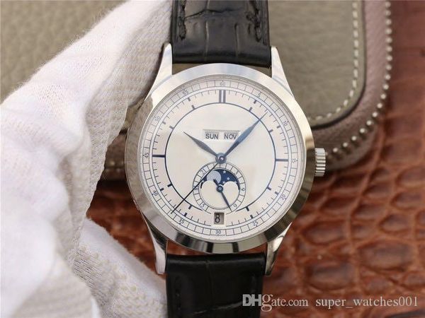 km-super v2 montre de luxe leather watchband lunar phase function automatic mechanical movement watches waterproof designer watches, Slivery;brown
km-super v2 montre de luxe leather watchband lunar phase function automatic mechanical movement watches waterproof designer watches, Slivery;brown