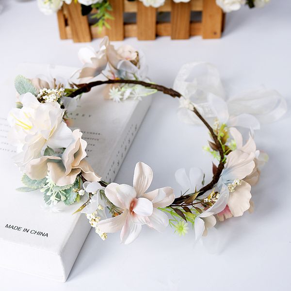 bridal wedding garlands fashion girls stereo simulation flowers hair accessories woman handmade fresh princess hairbands s264, Slivery;white 
bridal wedding garlands fashion girls stereo simulation flowers hair accessories woman handmade fresh princess hairbands s264, Slivery;white