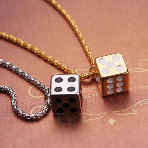 lucky dice hip-hop stainless steel necklace play the game gold silver color dice pendant necklace creative lovers couples chain
lucky dice hip-hop stainless steel necklace play the game gold silver color dice pendant necklace creative lovers couples chain